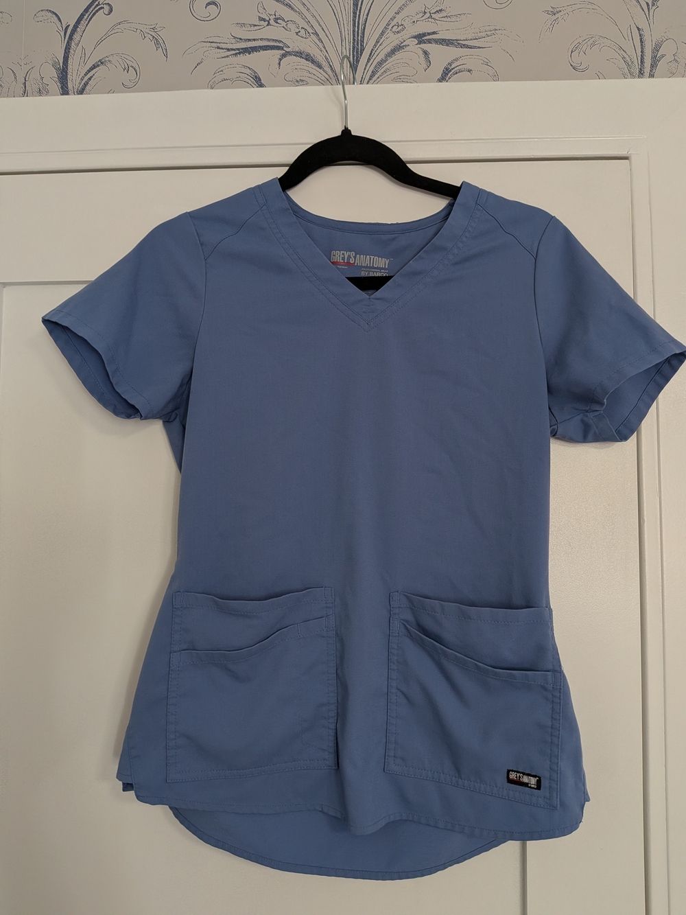 Grey's Anatomy Light Blue V-Neck Scrub Top XS